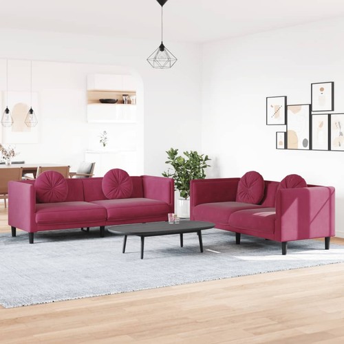 Sofagarnitur mit kissen samt - sofagarnitur,