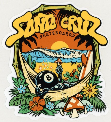 Santa cruz skateboard sticker - santa,