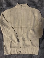 Strickjacke Grobstrick beige