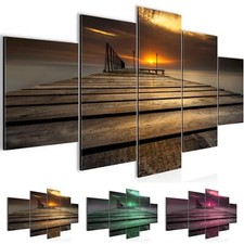 Wandbilder Wohnzimmer XXL Sonnenuntergang Moderne Bild Meer Brücke