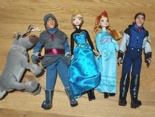 Puppen Set: Anna, Elsa , Prinz Hans, Kristoff und Swen, Neuwertig