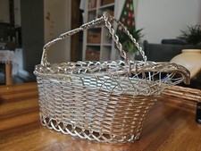 Weinflaschenkorb, Silbriges