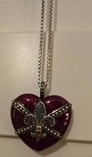 Thomas Sabo Herzanhänger mit Lilie groß  mit 925 Silberkette , rot/Silber 4x4cm