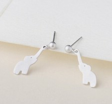 T08 Kinder Ohrringe Ohrstecker Elefant mit Kugel 925 Sterlingsilber 