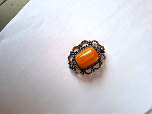 Art deco silber brosche - art, silber-brosche