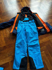 Kjus Skijacke und Skihose, unisex, Gr. 152, blau- orange