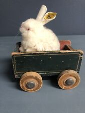 Antiker Nachziehwagen +großer  Steiff Wollhase mit KF