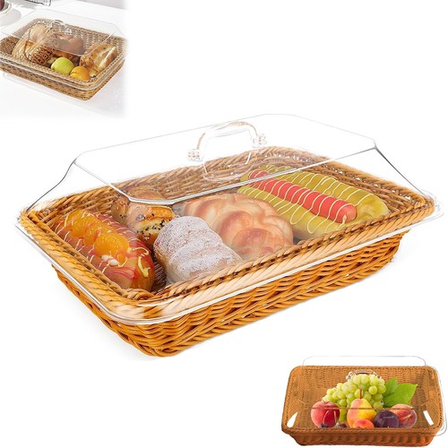 Rattan brotkorb mit deckel - brotkorb, aus