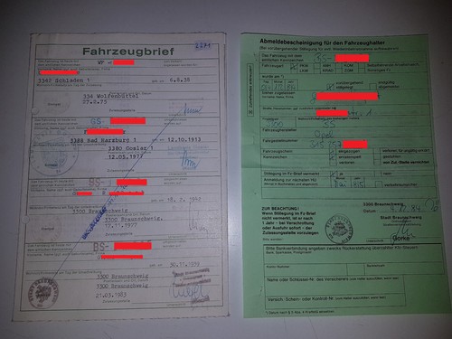Kfz brief fahrzeugbrief opel - kfz,