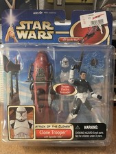 Star-Wars Hasbro Episode 2 Figur Clone Trooper Speeder Bike 2002