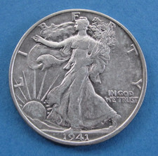 Half Dollar  USA 1941, Walking Liberty,  Silber 900