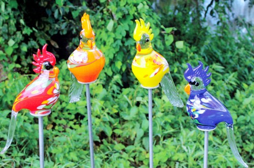 Gartenstecker kakadu auf stab - auf,