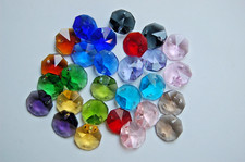 28 Oktagons 14mm BUNT schliff Koppen für Kronleuchter, Lüster, Chandelier