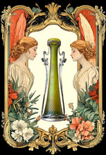 Art Nouveau Pallme König & Habel Loetz Zinnmontierung Jugendstilvase 48CM 1900