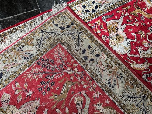 Orientteppich mit jagdmotiv - mit,