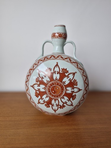 Asiatische vase rot weiß - asiatische,