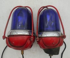 1 Paar Oldtimer Rundumlicht Blaulichter Feuerwehr mit Astabweisern