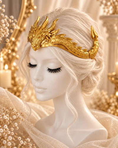 Goldener drachen kopfschmuck - drachen,