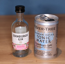 Edingburgh Gin + Fever-Tree Tonic Water British Airways Mini Dose + Flasche leer