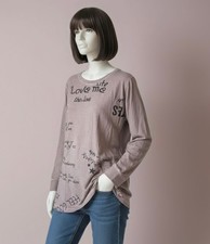 MIA MODA Shirt Langarm Washed Look Hellbraun Grösse 48 ungetragen