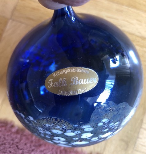 Mundgeblasene glaskugel blau - mundgeblasene,