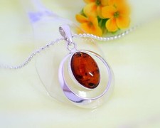 Bernstein  Anhänger Silber