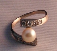 Weißgold Ring Akoja Perle Diamant Brillant 585 gold