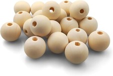 20 Stück Holzperlen 25 mm mit
