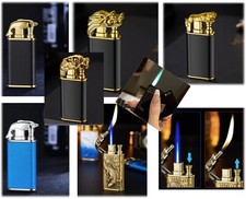 Luxus Feuerzeug Gas Drache,Delfin,Tiger,Löwe,Krokodil, Spielkarten Gold Schwarz
