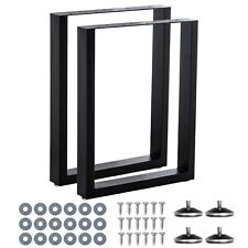 2 × Tischbeine Tischkufen Tischgestell Schwarz Metall Tischuntergestell Trapez