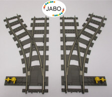 2 Lego 9V Eisenbahn Weichen 1x