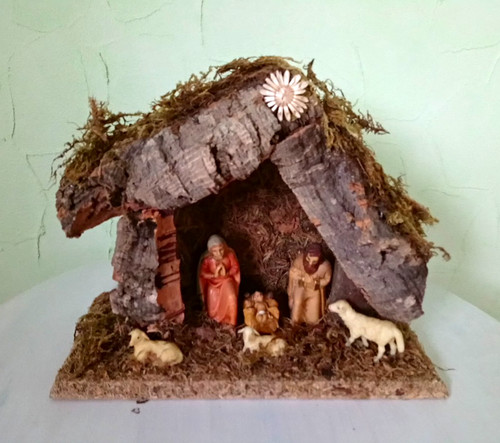 Weihnachtskrippe holzstall mit - weihnachtskrippe,