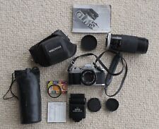 Canon AV-1 35mm + FD 50mm 1:1.8 Objektiv + Macro Zoom SUPER COSINA 75-300 + Blitz