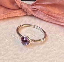 Original Pandora Ring „malerisches Tröpfchen“ lila, 925 Silber #1909834CZ Gr. 54