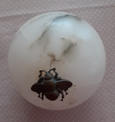 Alte alabaster dose - dose, deckeldose