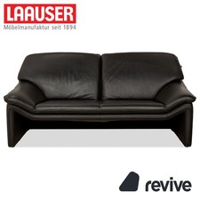 Laauser Atlanta Leder Zweisitzer Schwarz Sofa Couch
