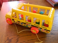 Nachlass-selten uralter original Fisher Price Schulbus aus USA-ca.1960-Rarität