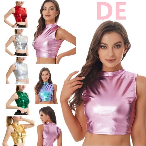 Damen metallisch crop - de,