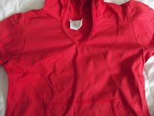 Mädchen Kleid Kapuze Bauchtaschen Rot Gr. 146/152 Markenlos Baumwolle