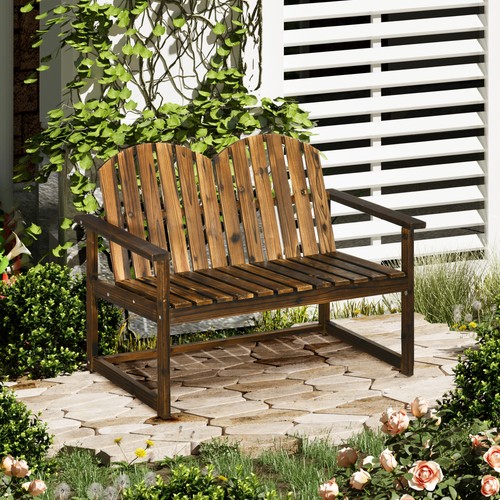 Outsunny gartenbank sitzer - gartenbank, 2-sitzer