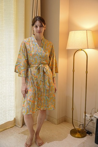 Reine seide midi kimono - seide,