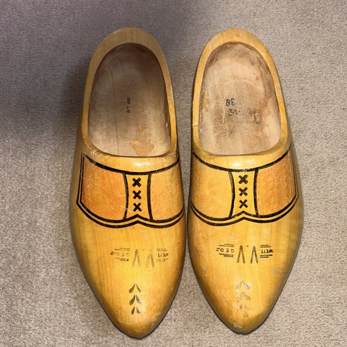 Vintage dutch holz clogs gelb - dutch,
