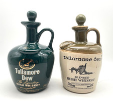 2x Alter Flaschenkrug TULLAMORE DEW Irish Whiskey Krug Flasche Karaffe Steinzeug