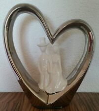Gilde Porzellanfigur Francis Creation 'Herz mit Brautpaar' Hochzeitsgeschenk