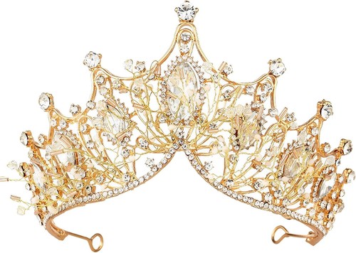 Tiara gold mit strass cm - gold,