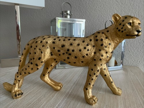 Gepard leopard deko figur gold - deko,