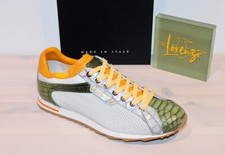 LORENZI Leder Schnürer Halbschuh Reptilprägung Sneaker - Made in Italy - Neu !