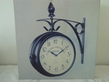 Doppelseitige Bahnhofsuhr im Retro Design von "ST. LEONARD" NEU