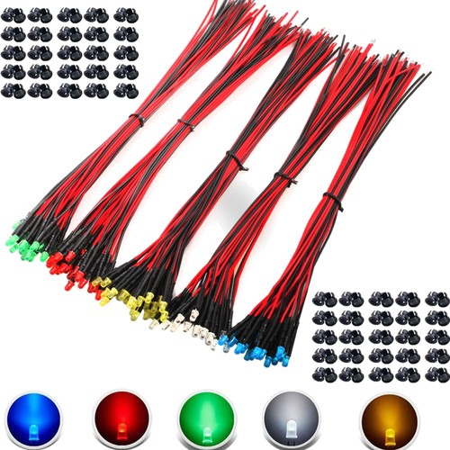Led diode 3mm 12v kabel - led,