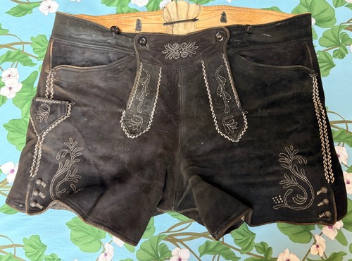 Schwarze hirschlederhose xxl - xxl,